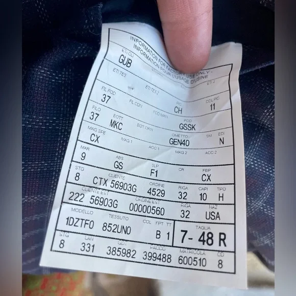 GUCCI Checkered wool Blazer with red stitch trim, blue/red, IT48R, (38R US), GUC - Picture 12 of 15